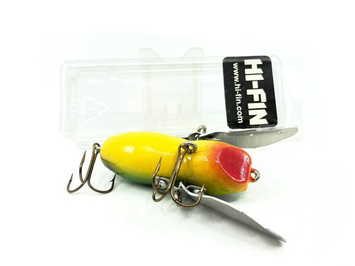 Hi-Fin Bass Creeper Lure, Green/Black Dots/Yellow Belly Color in Box