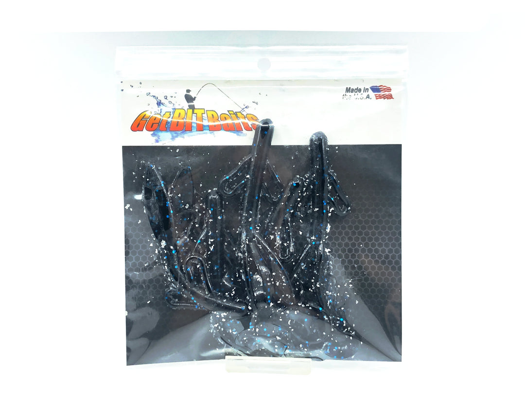 Get Bit Baits X Viper Tackle Salty Hog Soft Bait 4", Black Blue Color - 5 Pack