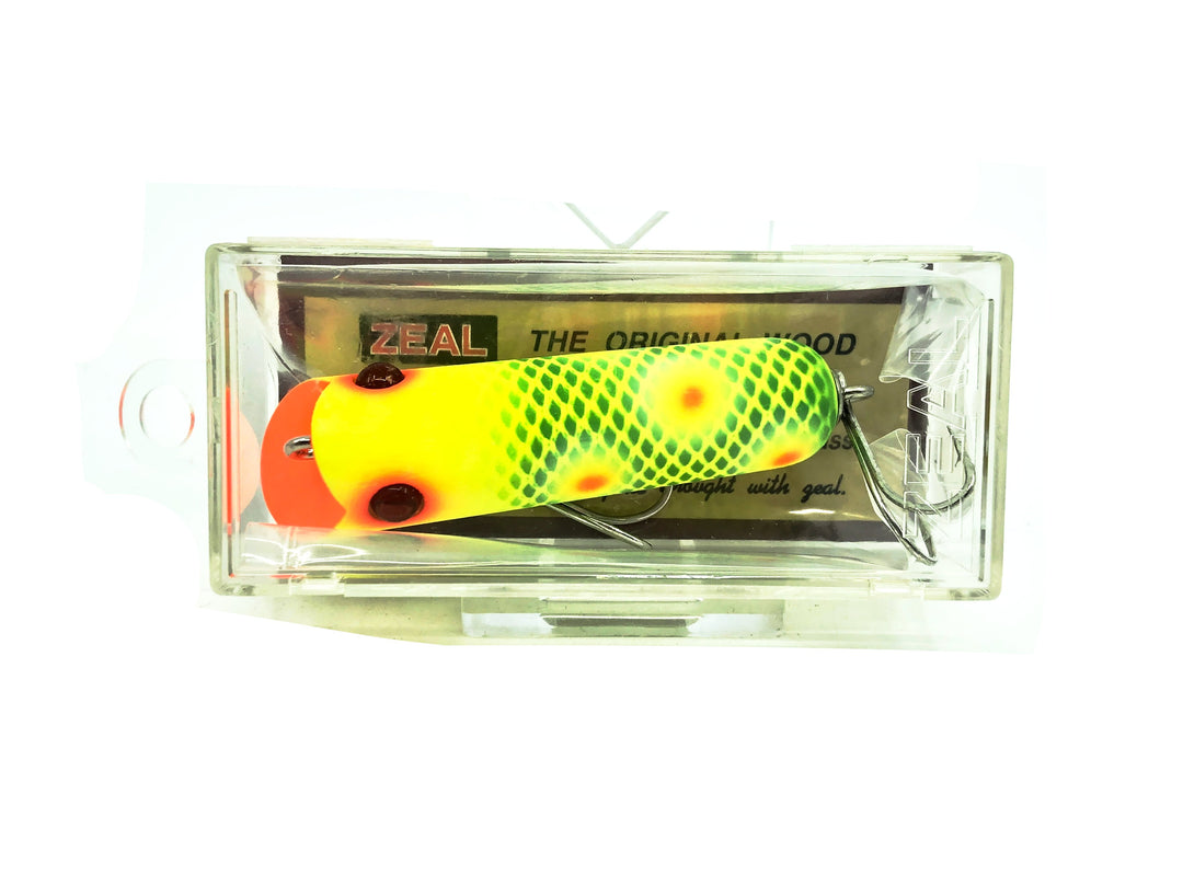 Zeal Uncanny Champ 2001 3/8oz Size , Chartreuse/Green Scale/Orange Belly Color with Box