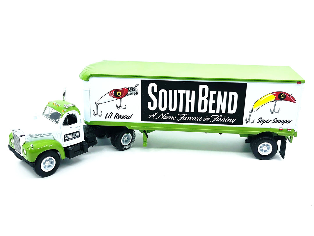 First Gear 1960 Mack Tractor & Trailer B-61, South Bend Fishing w/Box