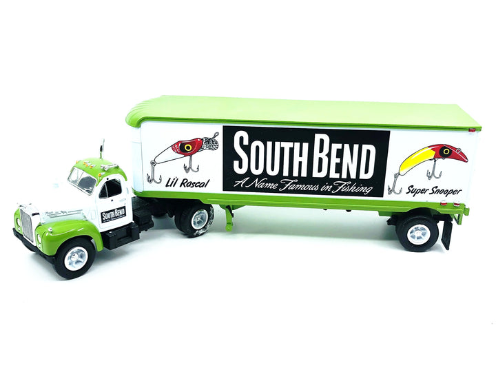First Gear 1960 Mack Tractor & Trailer B-61, South Bend Fishing w/Box