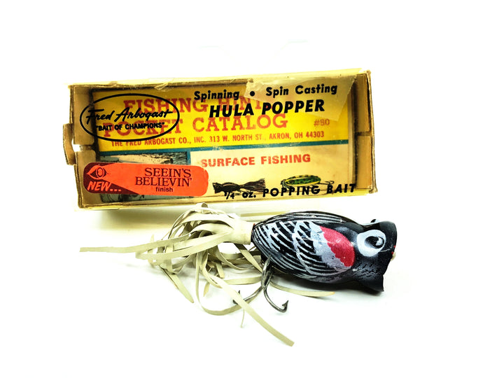 Arbogast Hula Popper 273, Seein's Believin Red Wing Blackbird Color with Box