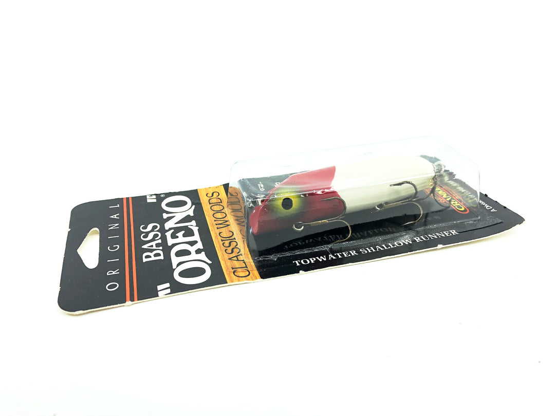 Luhr-Jensen South Bend Bass Oreno 973, #06 White/Red Head Color on Card