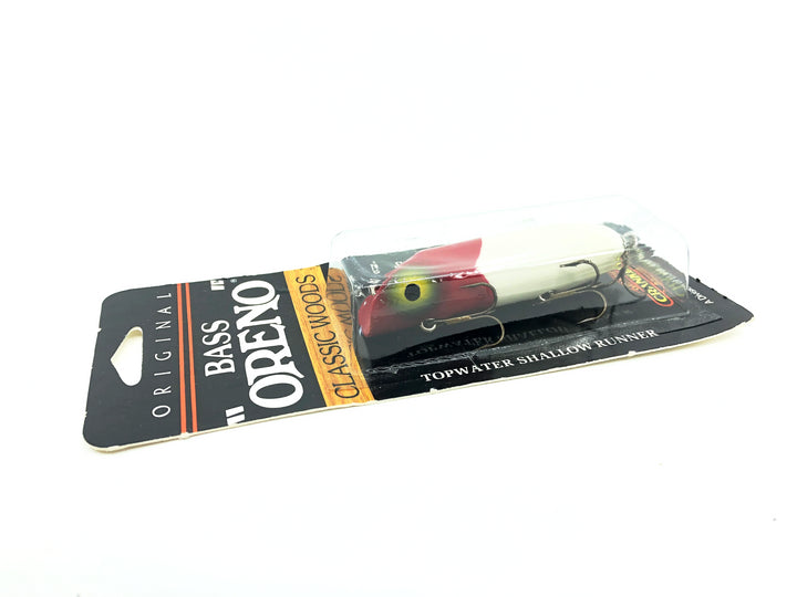 Luhr-Jensen South Bend Bass Oreno 973, #06 White/Red Head Color on Card