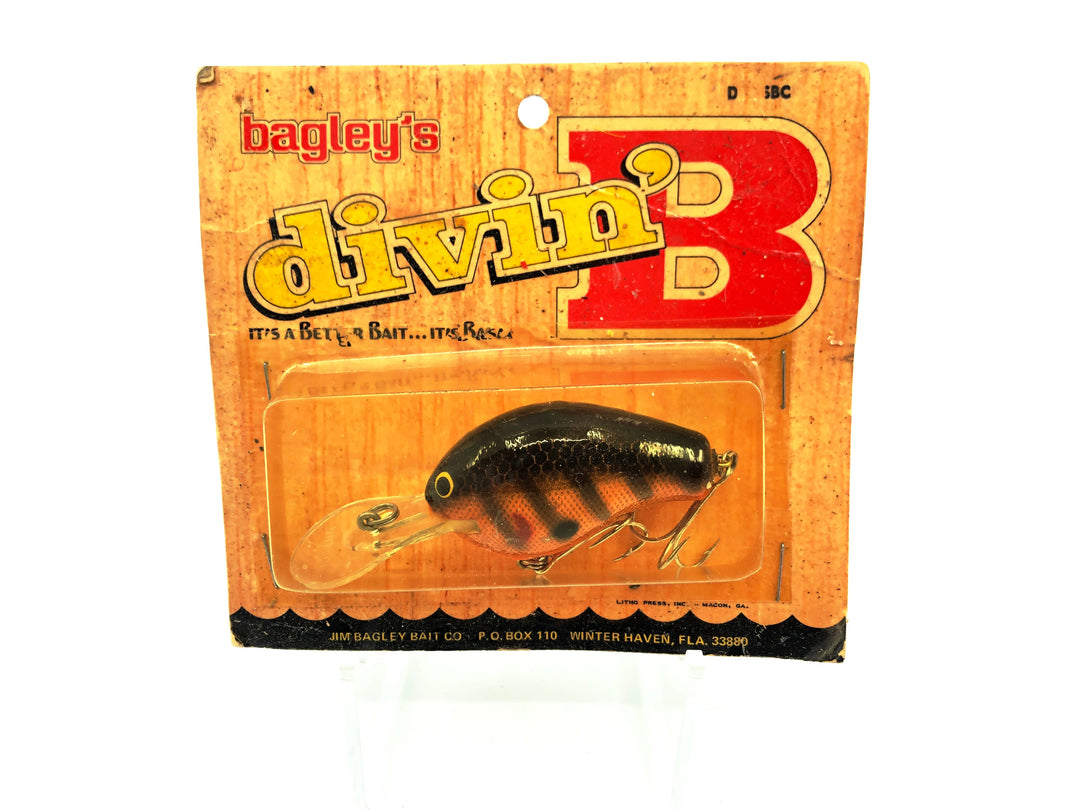 Bagley Balsa Diving B2 DB2-SBC, Black Stripes on Copper Foil Color on Card