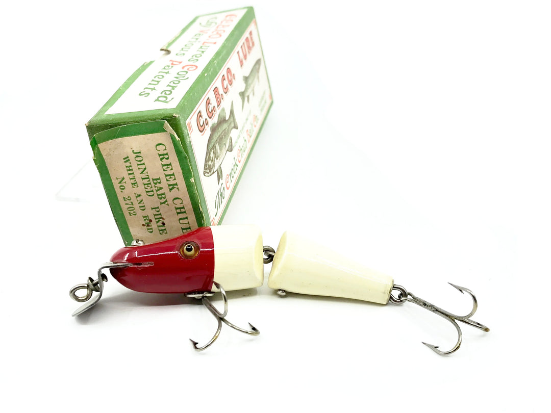 Creek Chub 2700 Baby Jointed Pikie, #02 White & Red Color w/Box