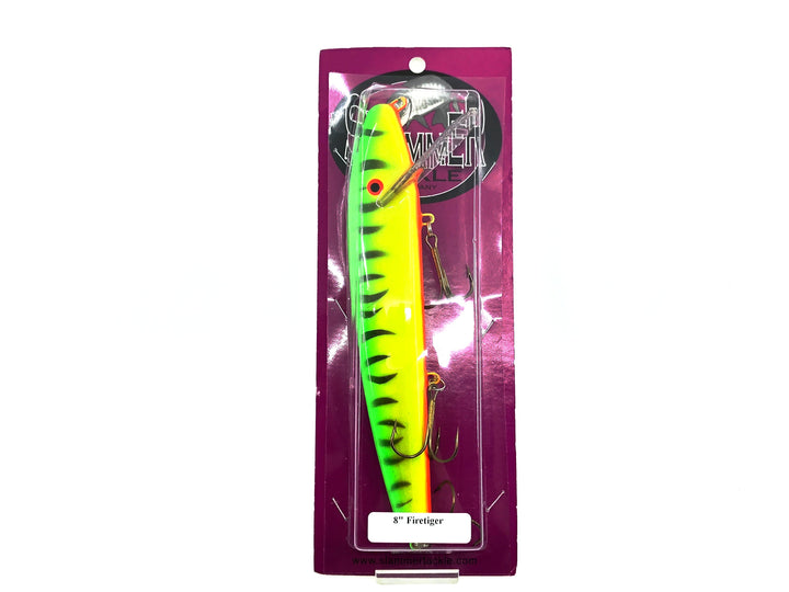 Slammer 8" Musky Lure, Firetiger Color New on Card Old Stock