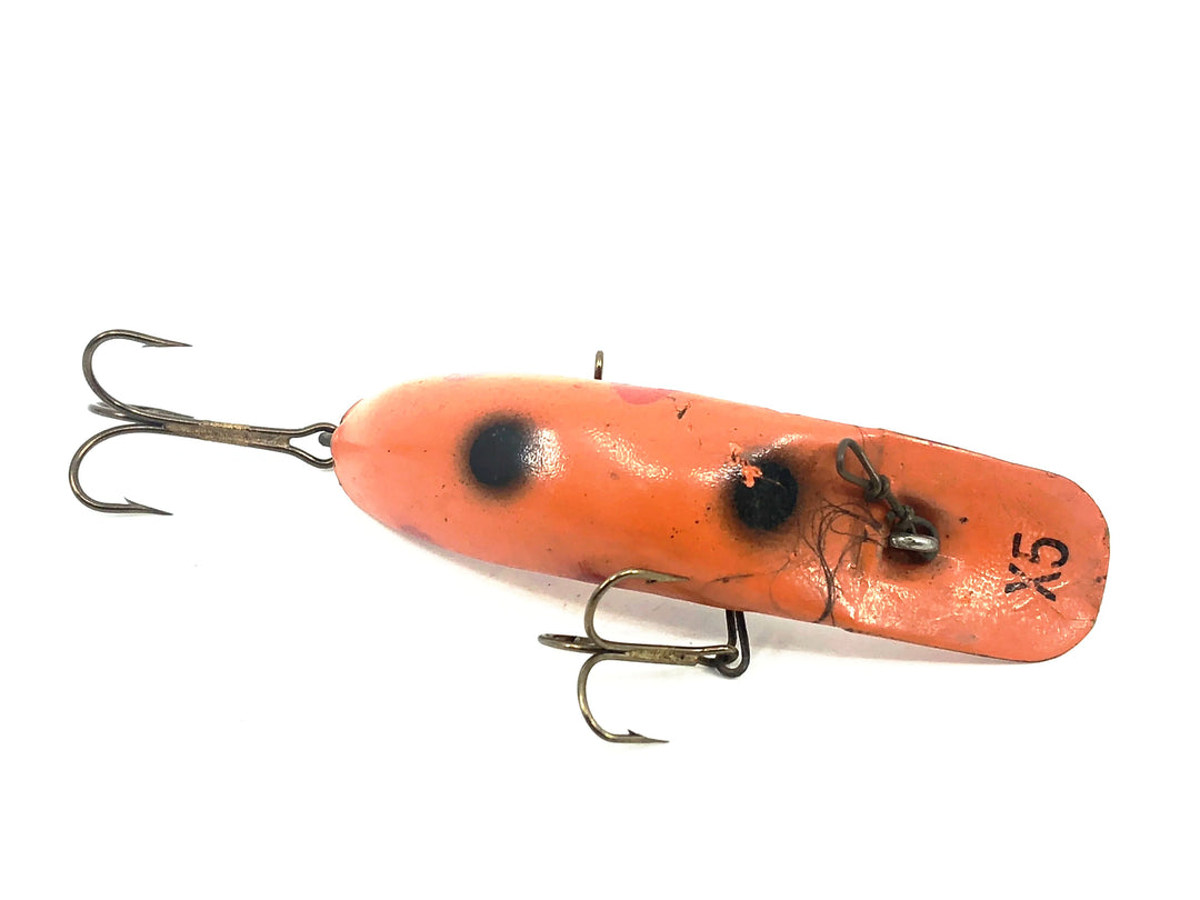 Helin Flatfish X5, OR Orange/Red & Black Dots Color - Vintage plastic version