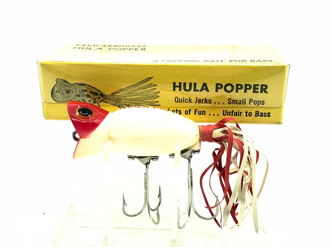 Arbogast Hula Popper 750, Red Head/White Color with Box