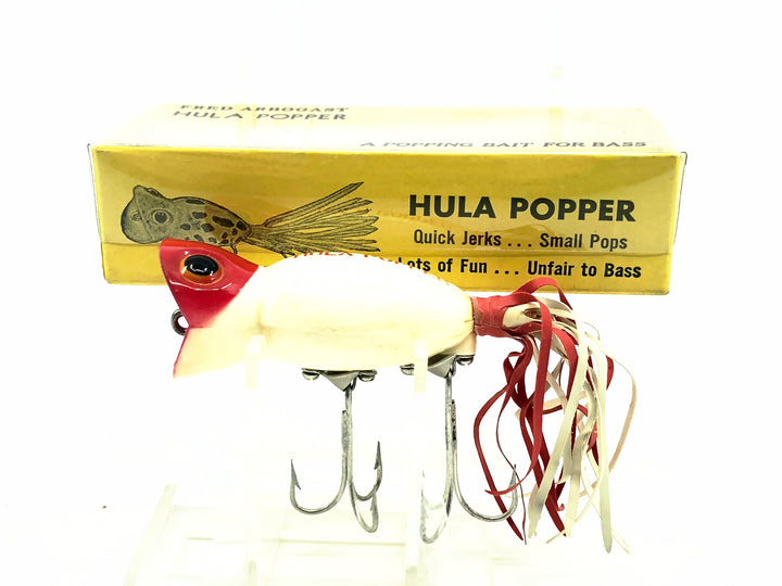 Arbogast Hula Popper 750, Red Head/White Color with Box