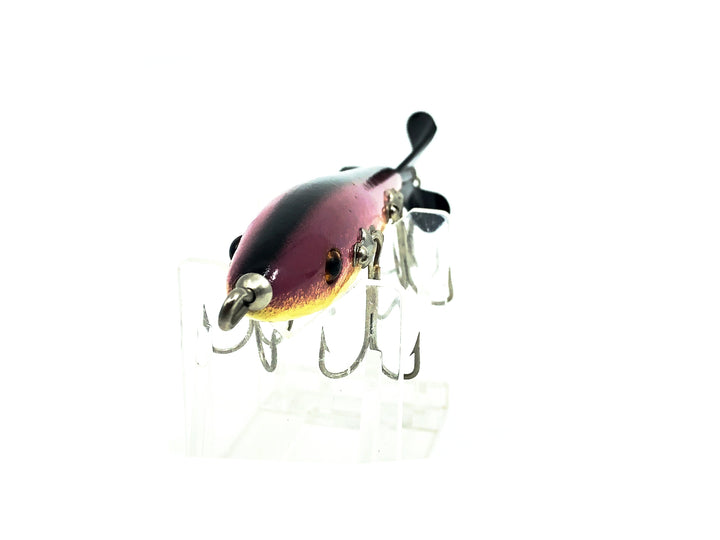 Contemporary Spinning Five Hook Minnow, Purple Crackleback/Yellow Belly Color