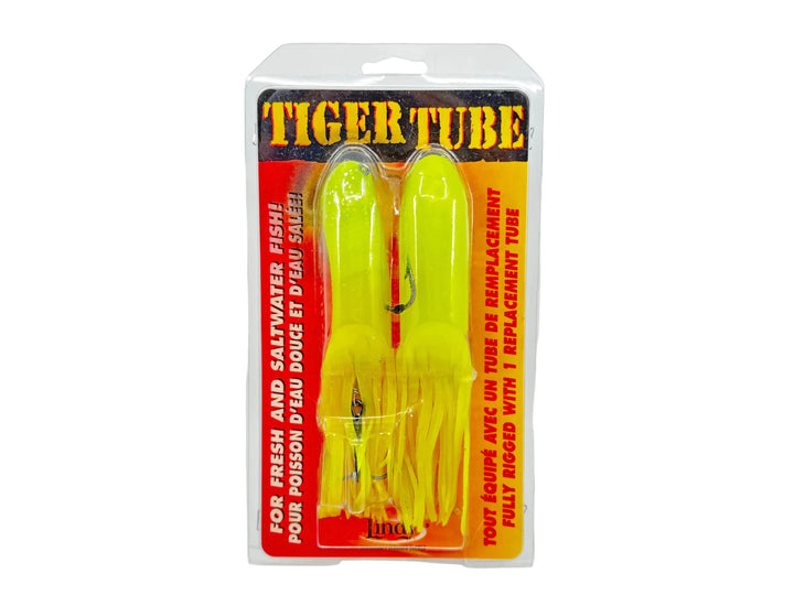 Lindy Tiger Tube 6", Chartreuse/Sparkles Color on Card