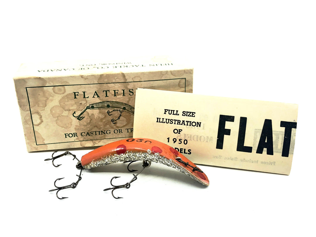 Vintage Helin Flatfish U20, OSF Orange Spots/Foil Color with Box
