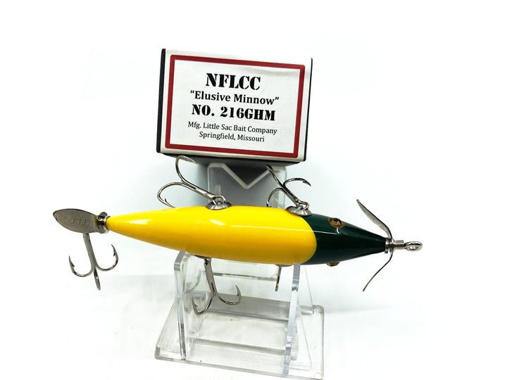 Little Sac Bait Company NFLCC Collectors Club 2014 Limited Edition Club Lure "Elusive Minnow" No.216GHM, Green Head Minnow Color with Box