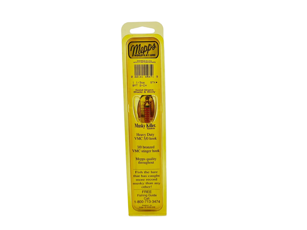 Mepps Tandem Musky Killer Spinner, Gold Blade/Chartreuse Bucktail Color