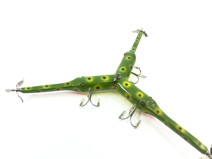 Musky Dan (XXX Lures) 3 Headed Husky Gar Decoy, Frog Color w/COA