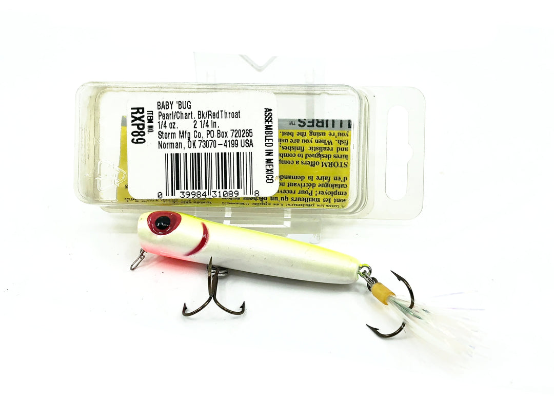 Storm Baby Bug RXP89 Pearl/Chartreuse/Red Throat Color w/Box