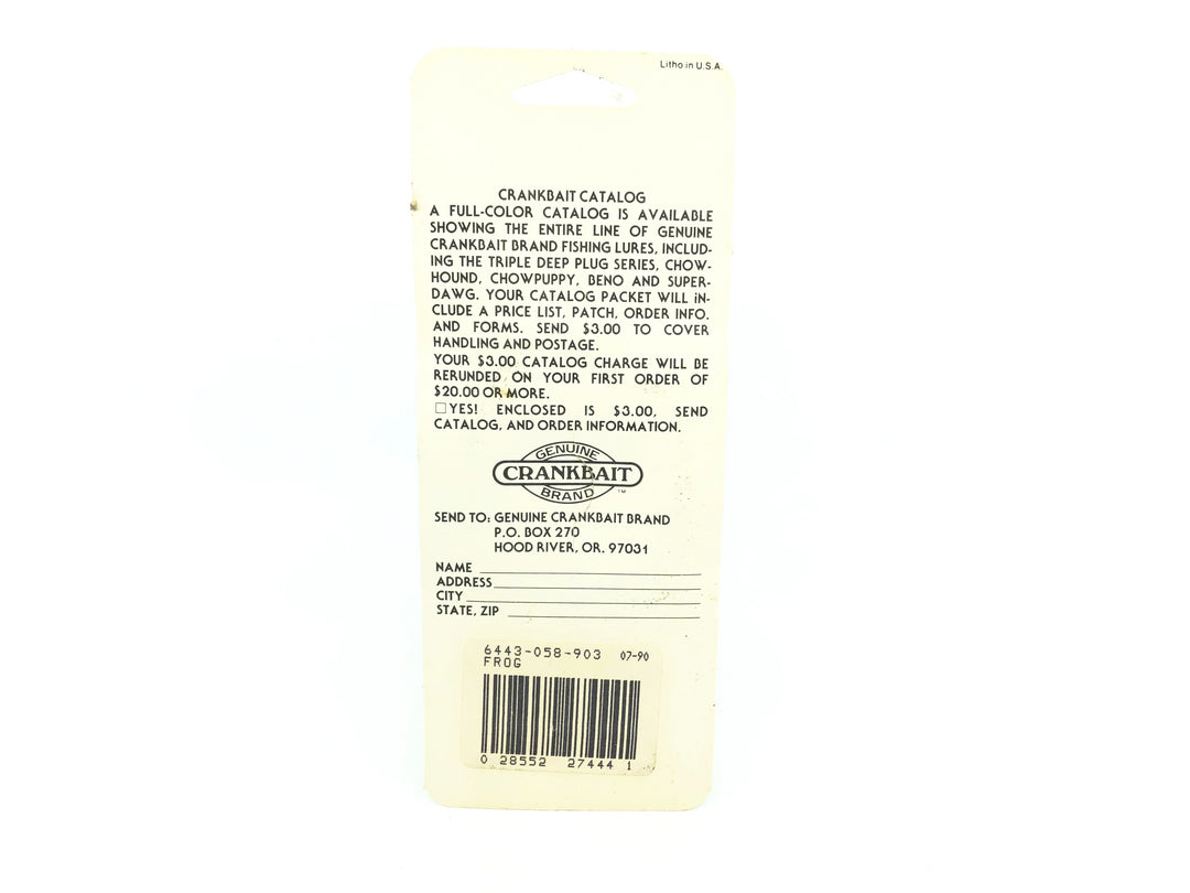 Luhr-Jensen South Bend Bass Oreno 973, #03 Frog Color on Card