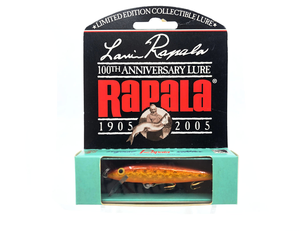 Rapala 100th Anniversary Model LR-100, PER Brown/Gold/Orange Belly with Box