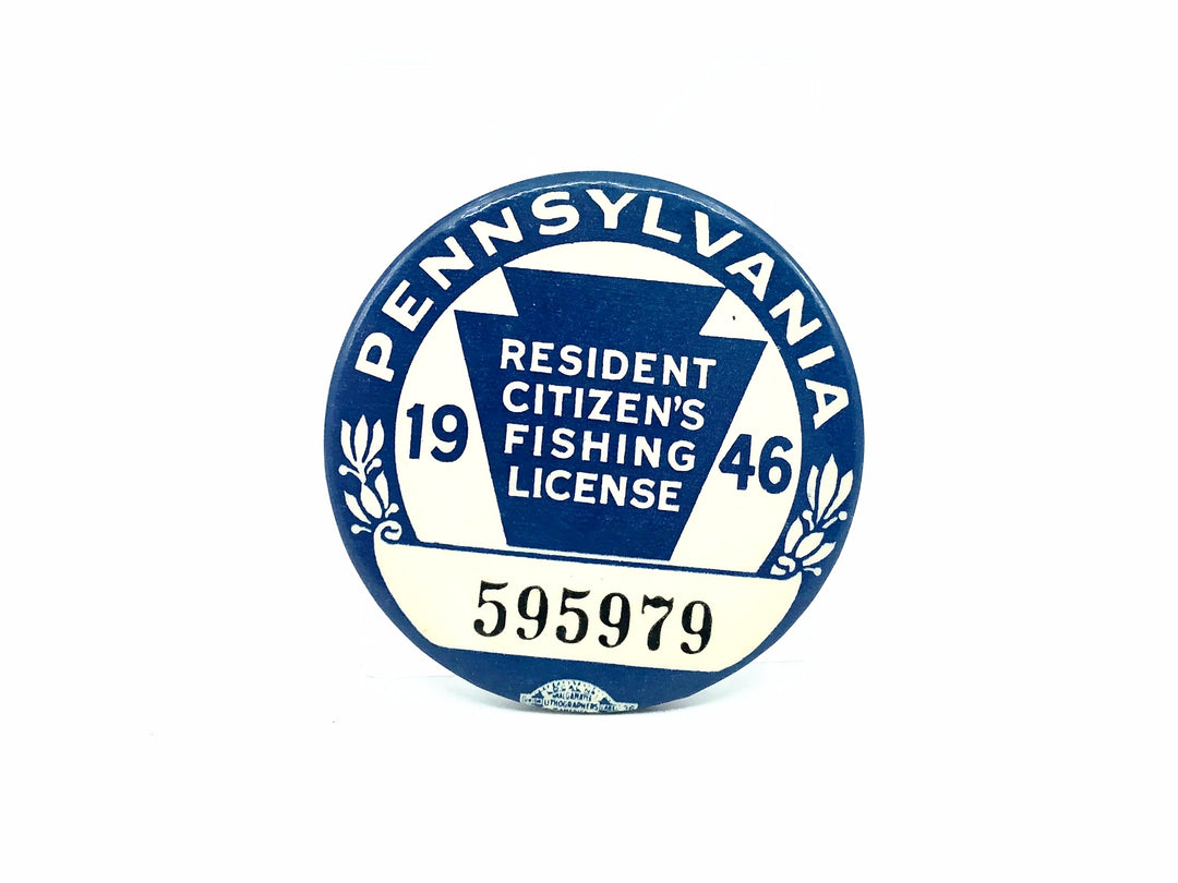 1946 Pennsylvania Resident Fishing License Button