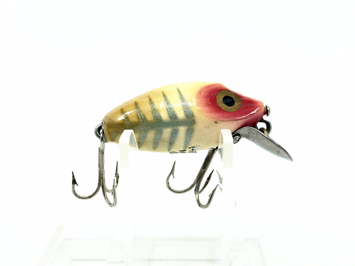 Heddon Wooden Midgit Digit River Runt, XRW White Shore Minnow Color