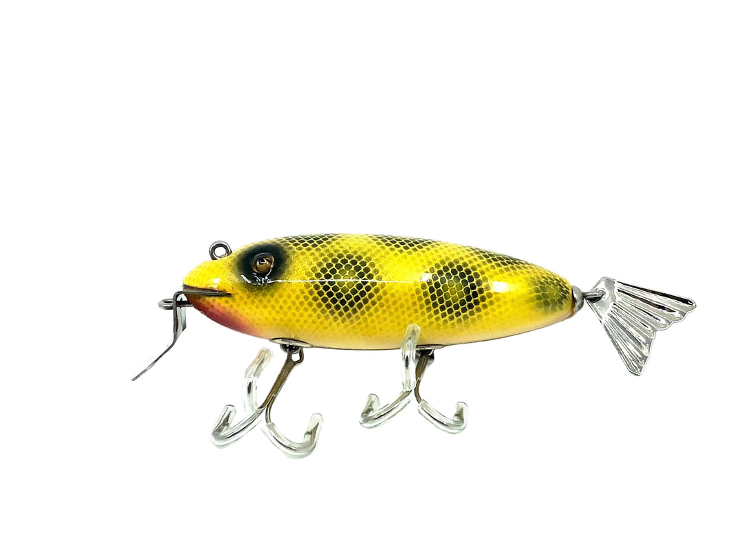 Musky Dan (XXX Lures) Deluxe Wagtail Chub, Red/Yellow/Black Crackle Back