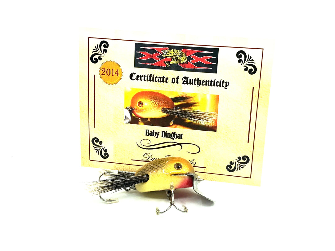 Musky Dan (XXX Lures) Baby Dingbat, Golden Shiner w/COA