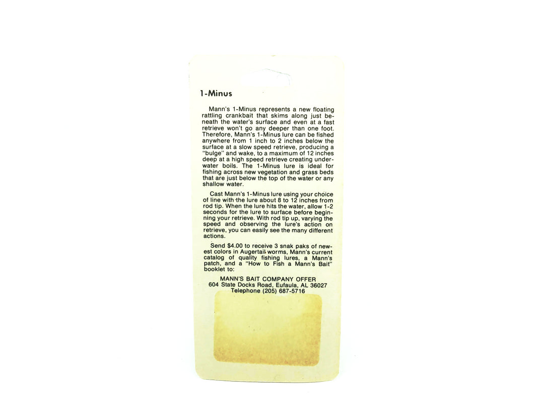 Mann's Mid 1- Minus, Red Head/White Color on Card - Double Stamped