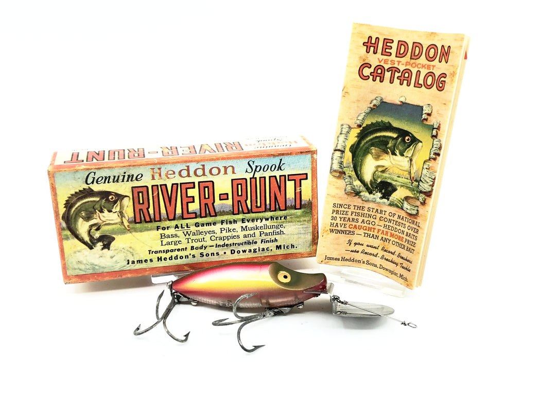 Heddon River Runt Spook Go-Deeper, D-9110-RB Rainbow Color with Box and Paperwork