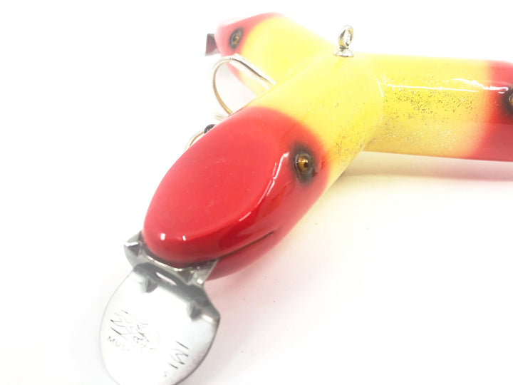 Musky Dan (XXX Lures) 3 Headed Husky Pikie Decoy, Red Head/White Flitter Color w/COA