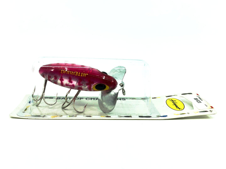 Japanese Arbogast Jitterbug 5/8oz, RCDS1 Red Coachdog Silver Insert Color on Card