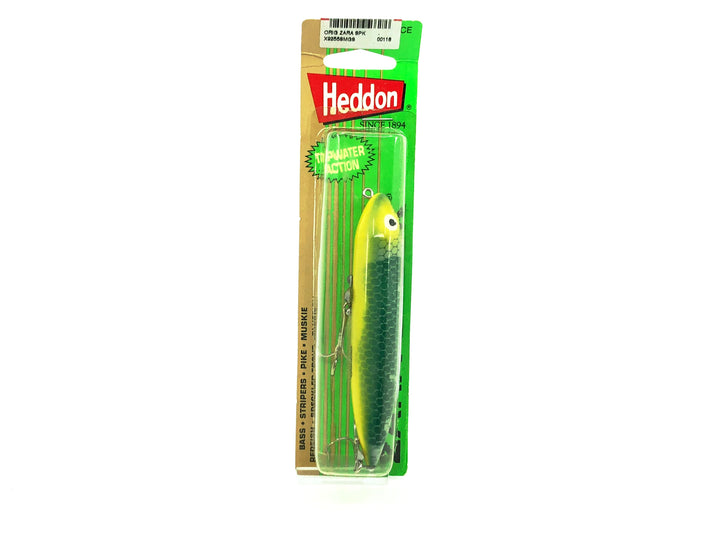 Heddon Zara Spook, SMGS Green Scale Color on Card