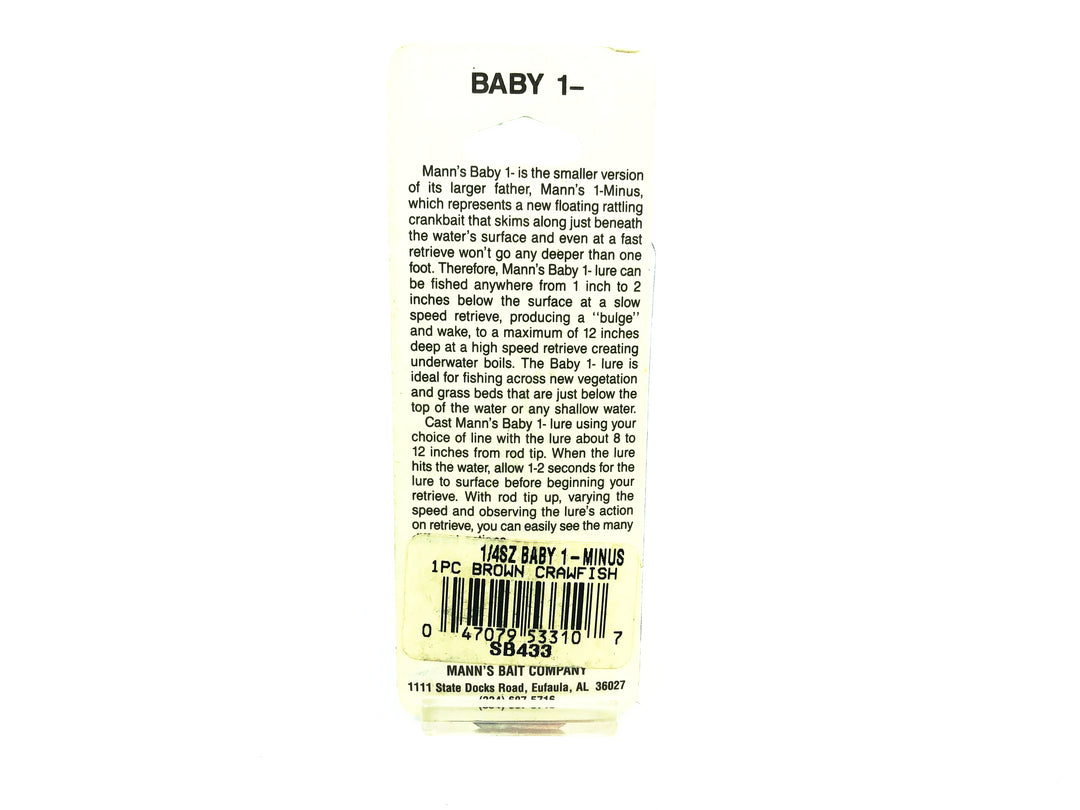 Mann's Baby 1- Minus, Brown Crawfish Color on Card - Free Mann's Little George