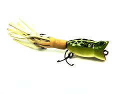 Arbogast Flyrod Hula Popper, Seein's Believin Leopard Frog Color
