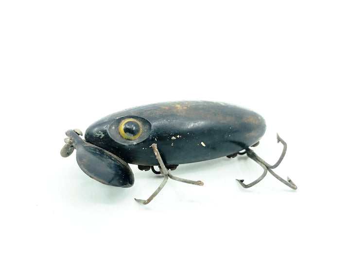 Arbogast Plastic Black Lip Jitterbug 1940's WWII Era, Black Color - War Bug!