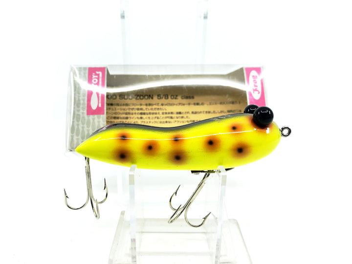 Toy's by Frog Musky Size Wood Suu-Zoon Lure, Chartreuse Frog Spot Color with Box