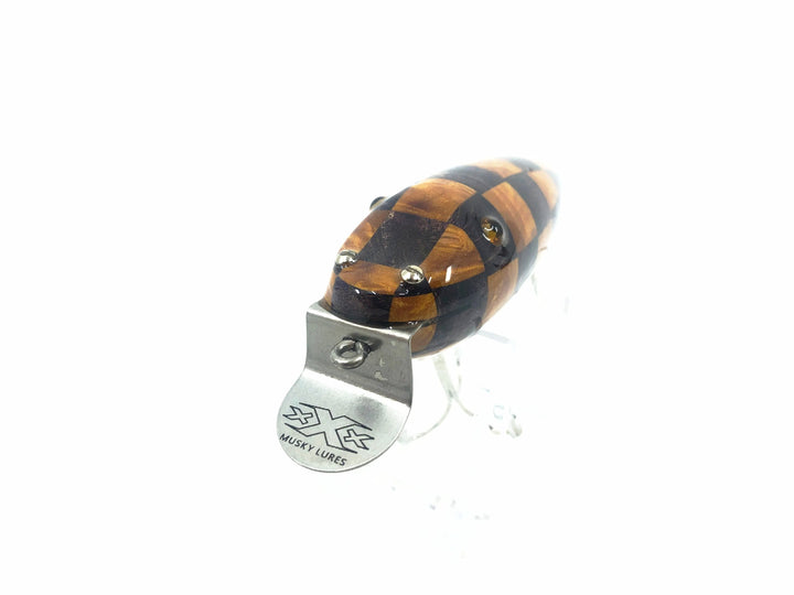 Musky Dan (XXX Lures) Pikie, Dyed Maple Burl Checkered Pikie Color with COA