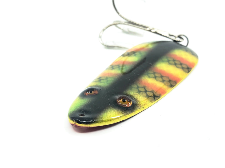 Musky Dan (XXX Lures) Glass Eye Spoon, Perch Scale Color w/COA