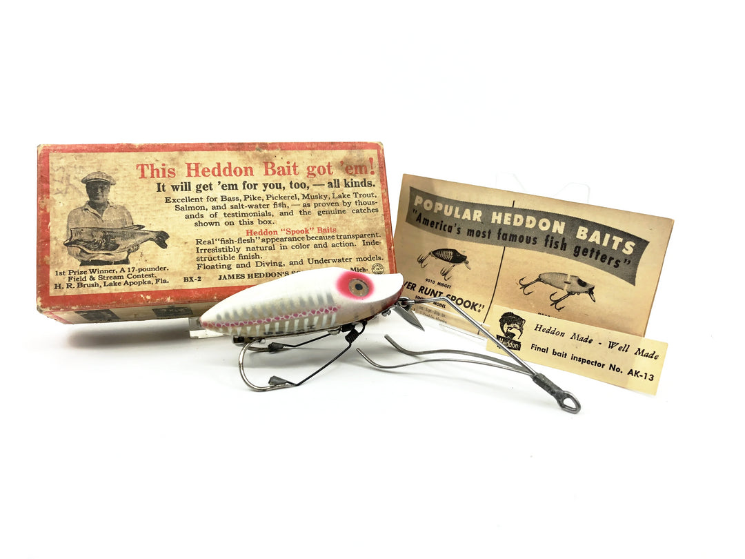 Heddon River Runt No-Snag N9112XS, White Shore Minnow Color with Brush Box