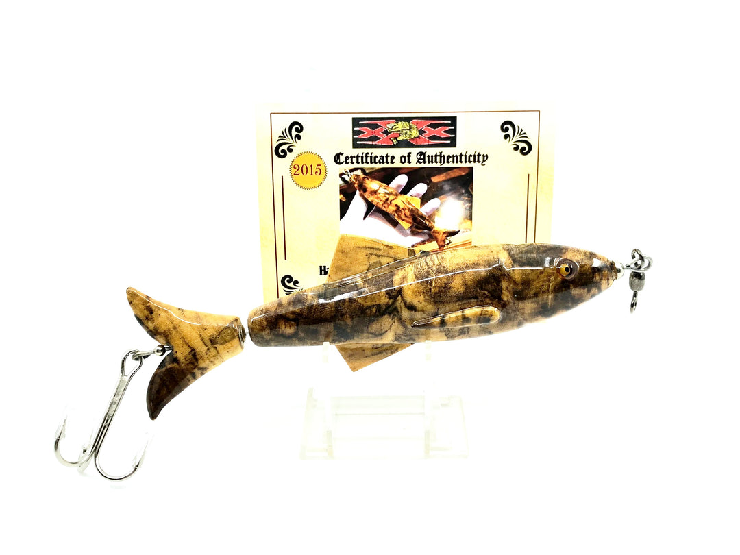 Musky Dan (XXX Lures) Haskel Minnow in Spalted Hackleberry w/COA