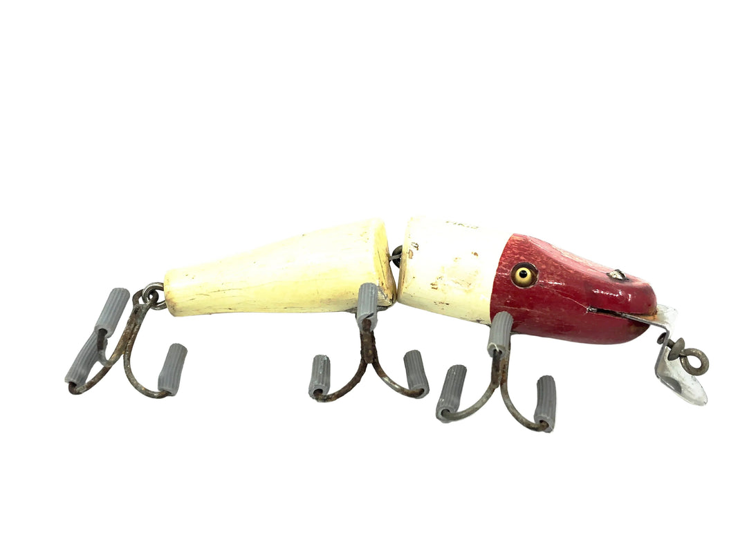 Creek Chub 2600 Jointed Pikie Minnow, Red Head/White Color 2601 Glass Eyes