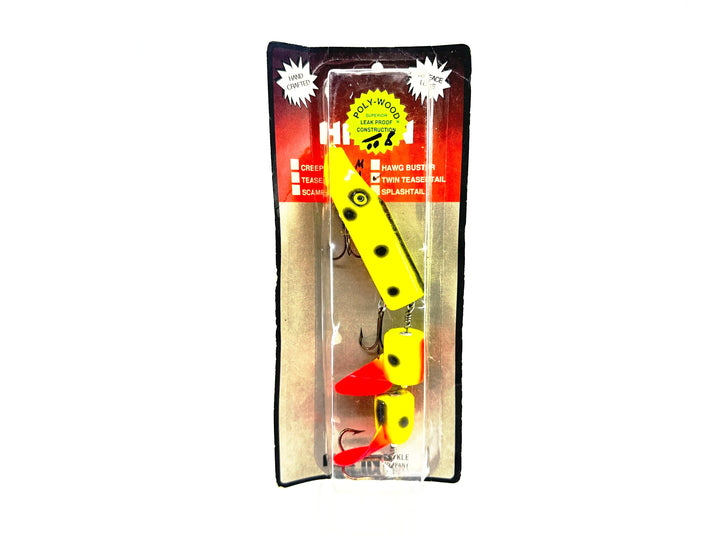 Hi-Fin Twin Teasertail, Chartreuse/Black Dots Color on Card