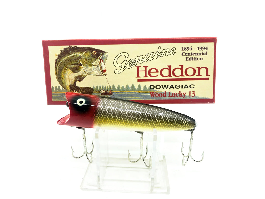 Heddon Centennial Edition Wood Lucky 13 New in Box NO. X2500W-JRH-Frog Scale Red Head Numbered!