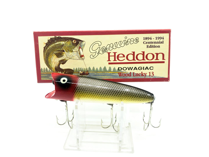 Heddon Centennial Edition Wood Lucky 13 New in Box NO. X2500W-JRH-Frog Scale Red Head Numbered!