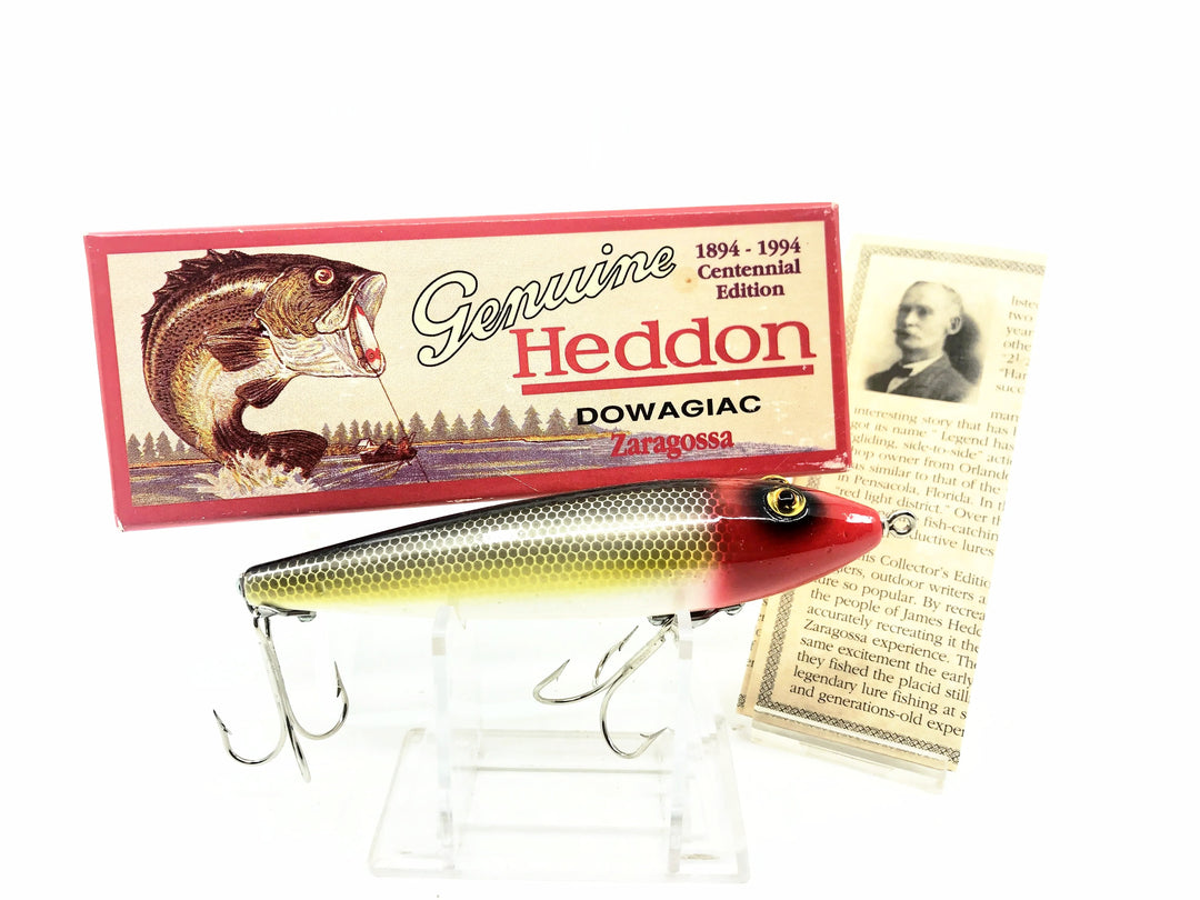 Heddon Centennial Edition Wood Zaragossa New in Box NO. X6500W-JRH - Frog Scale Red Head Numbered!
