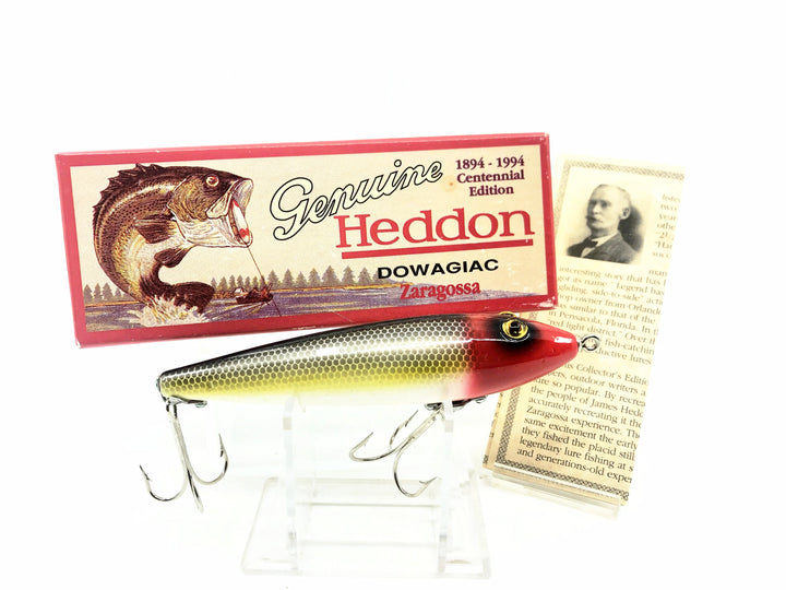 Heddon Centennial Edition Wood Zaragossa New in Box NO. X6500W-JRH - Frog Scale Red Head Numbered!