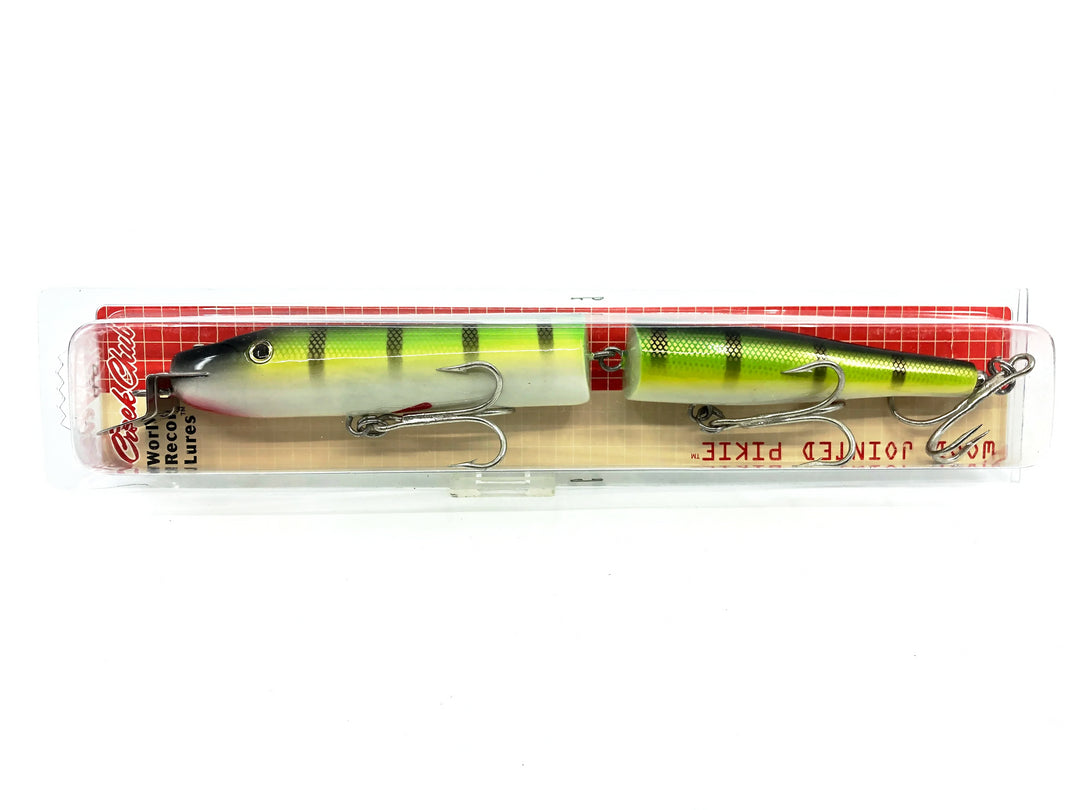 Creek Chub Wooden Giant Jointed Pikie 800, PE Perch Color, New on Card Old Stock