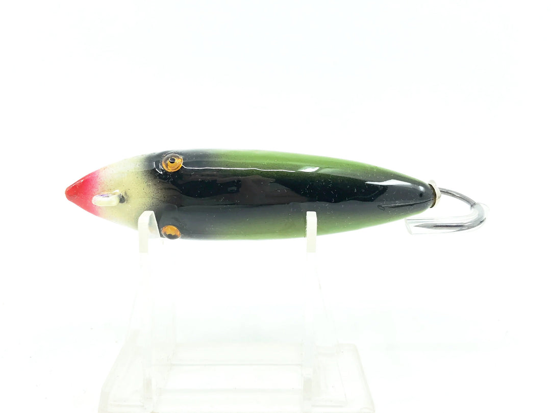 Musky Dan (XXX Lures) Single Hook Pikaroon, Green/White Head Color