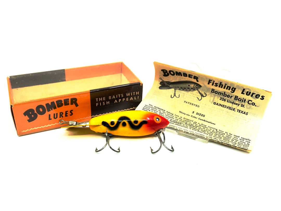Bomber Wooden 500 Series, #57 Yellow Black Shadow Stripe Color with Box