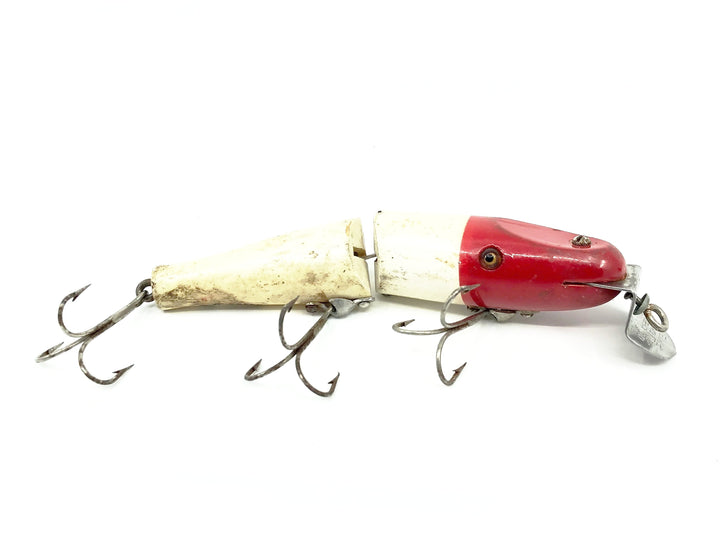 AL&W Creek Chub Jointed Pikie Minnow, Red Head/White Glass Eyes